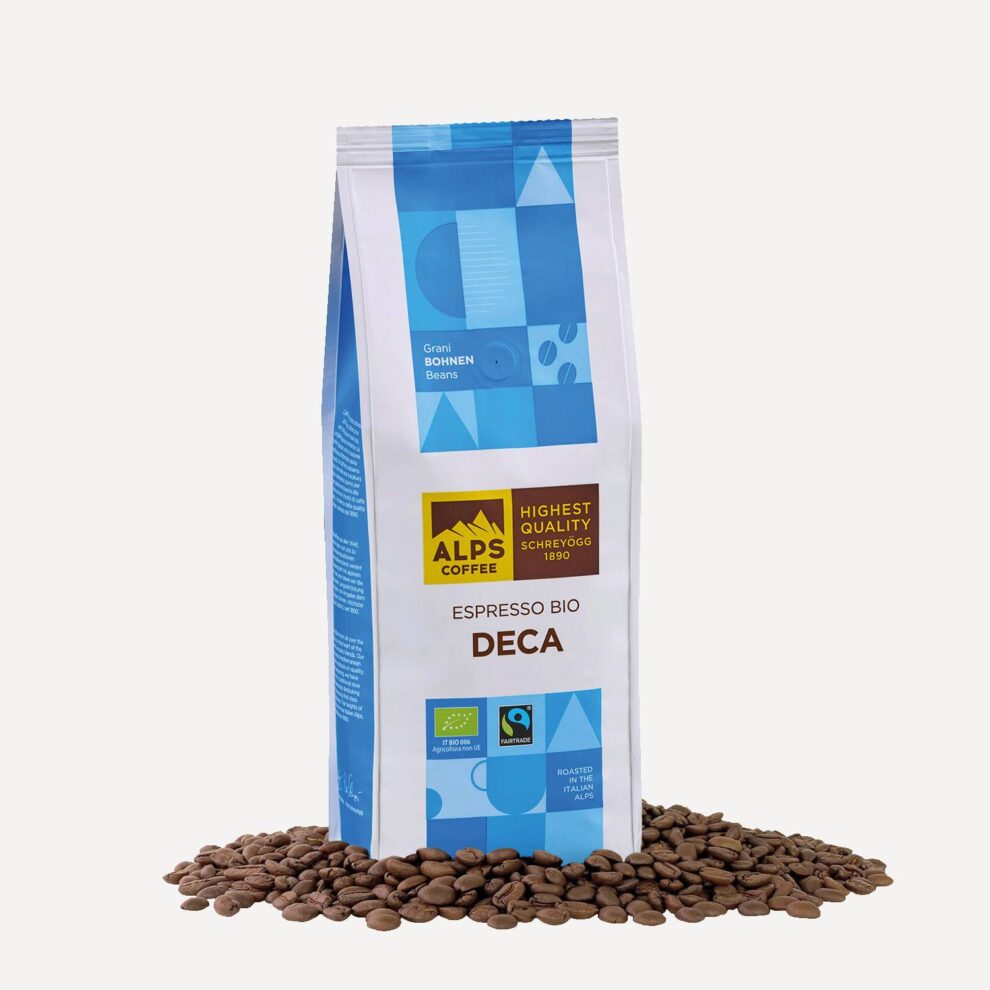 Alpscoffee Bio-Kaffee Espresso Bohnen Entkoffeiniert 500g