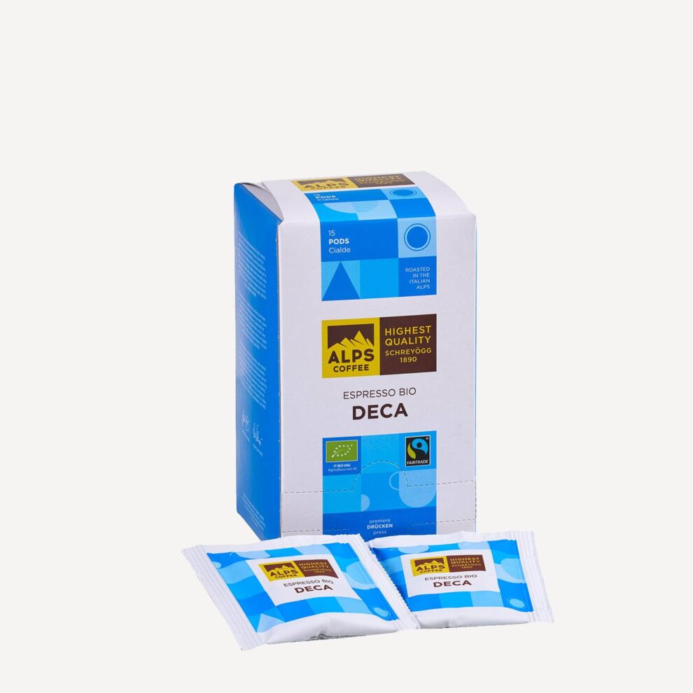 Alpscoffee Bio-Kaffee Espresso Entkoffeiniert 15 Pods 100g