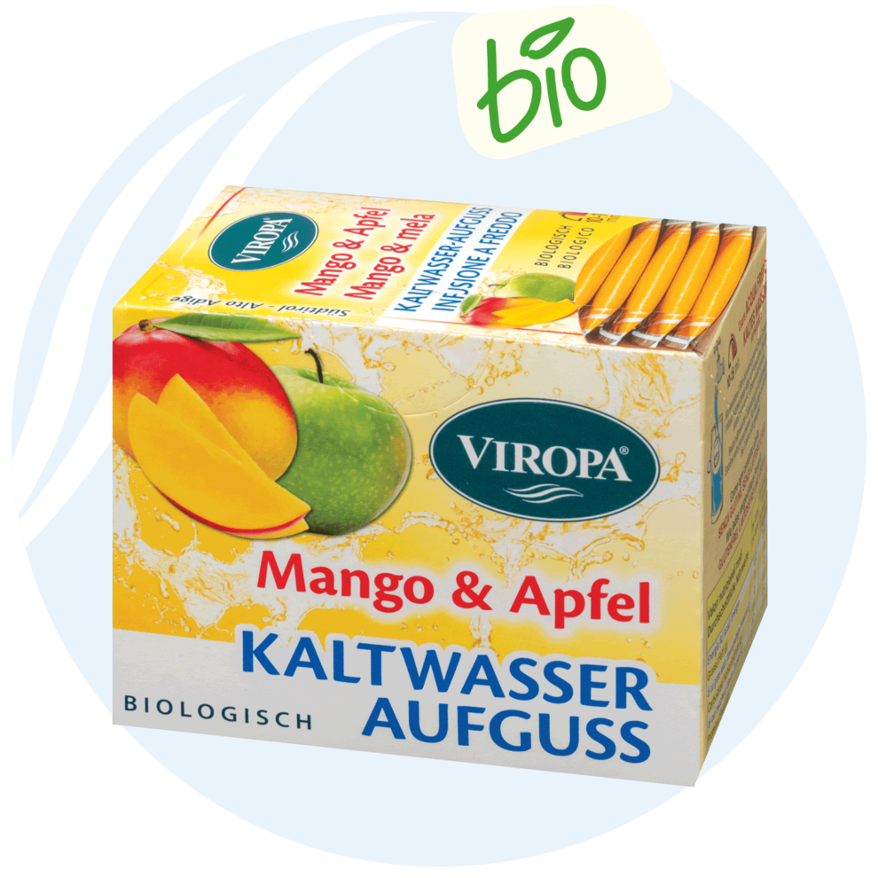 Viropa Bio-Kaltwasser Aufguss Mango und Apfel 15 Beutel 42g