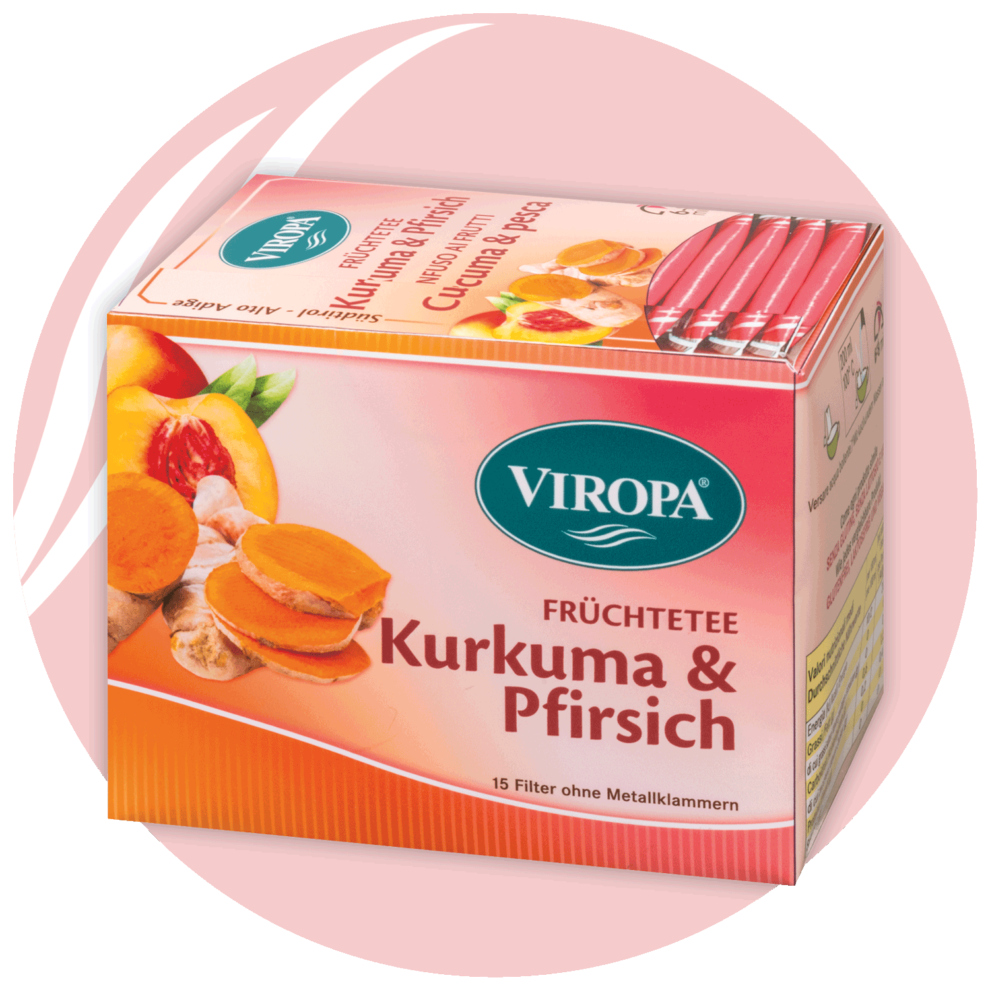 Viropa Früchtetee Kurkuma und Pfirsich 15 Beutel 39g