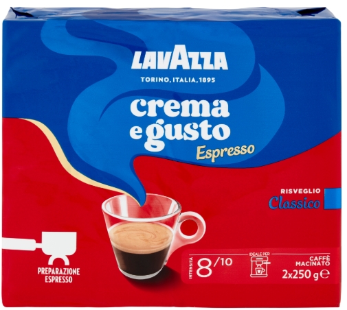 Lavazza Kaffee Crema e Gusto Espresso Röstung Nr.8/10 Gemahlen 2x250g