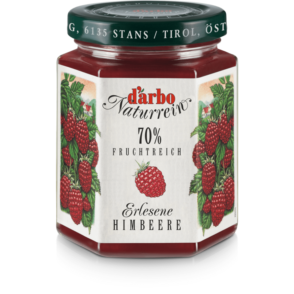 Dárbo Fruchtaufstrich Reich an Früchten 70% Himbeere 200g