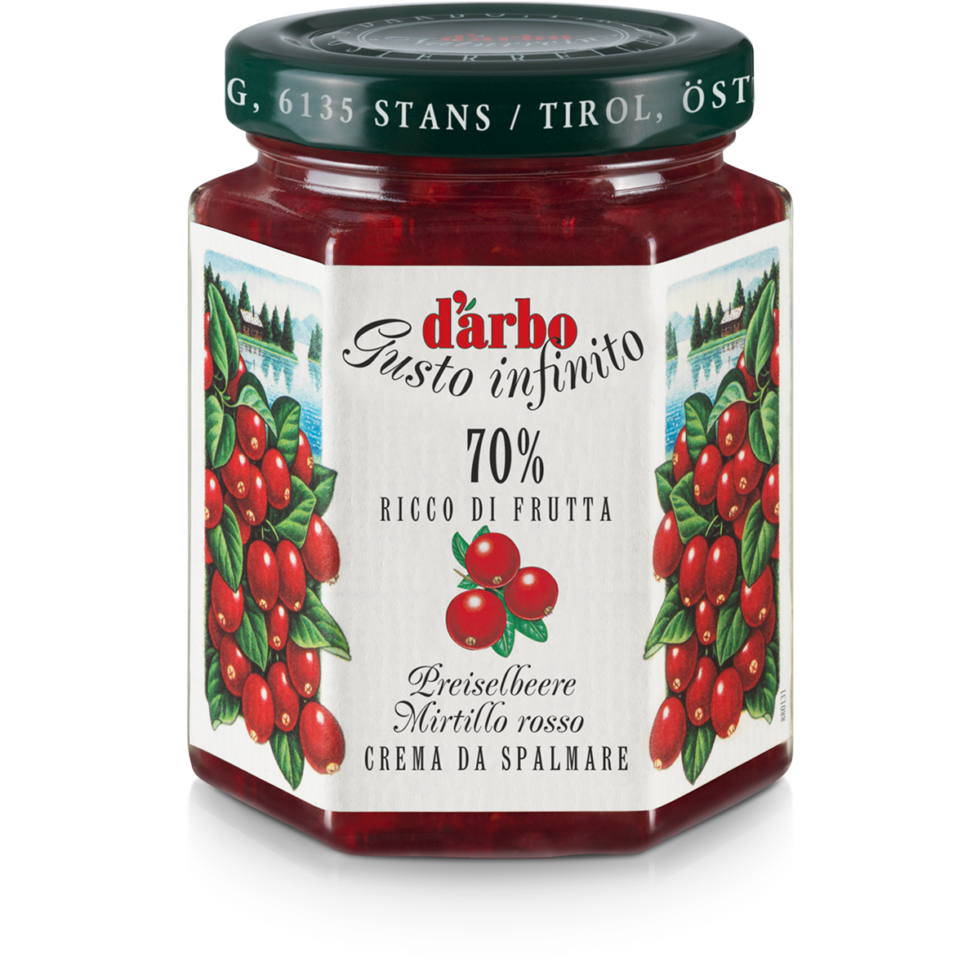 Dárbo Fruchtaufstrich Reich an Früchten 70% Preiselbeere 200g