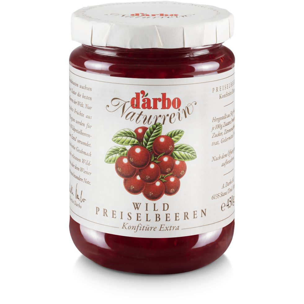 Dárbo Fruchtaufstrich Naturrein Wildpreiselbeere 450g