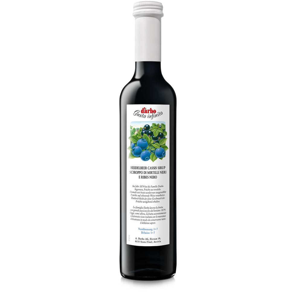 Dárbo Sirup Heidelbeere mit schwarzer Johannisbeere 500ml