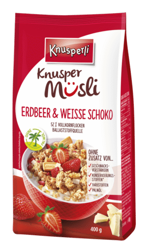 Knusperli Müsli Erdbeere und weiße Schokolade 400g