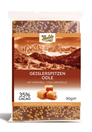 Walde Schokolade 35% Geislerspiten mit Karamell 90g