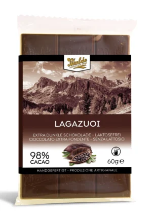 Walde Schokolade 98% Lagazuoi extra dunkle Schokolade (Laktosefrei) 90g