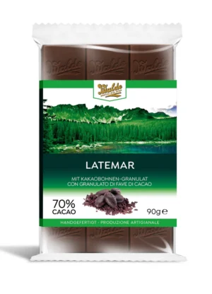 Walde Schokolade 70% Latemar Zartherb mit Kakaobohnen Granulat 90g