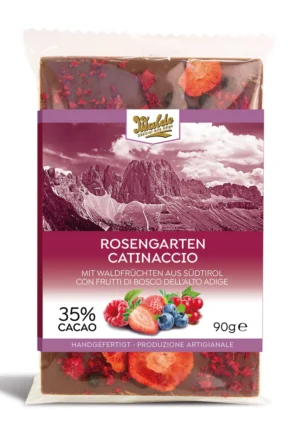 Walde Schokolade 35% Rosengarten mit Waldfrüchte aus Südtirol 90g