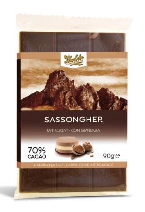 Walde Schokolade 70% Sassongher mit Nougat 90g
