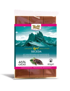 Walde Schokolade 46% Seceda mit Kakaobohnen aus Madagaskar (Laktosefrei und Vegan) 90g