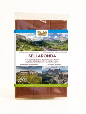 Walde Schokolade 50% Sellaronda mit geröstetem Bergweizenkorn 90g