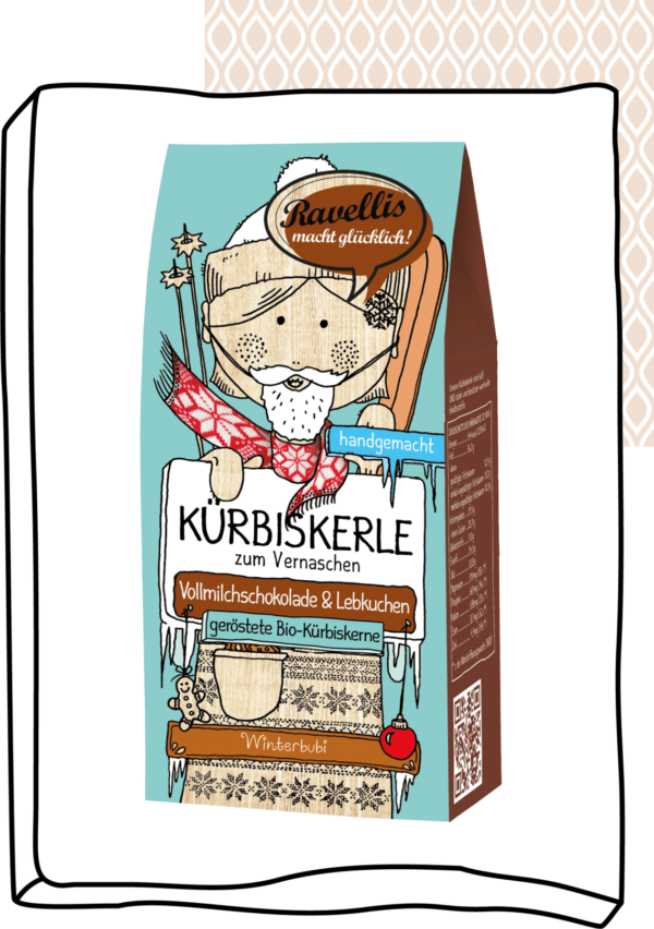 Revellis Kürbiskerne mit Schokomantel Winterbubi 80g