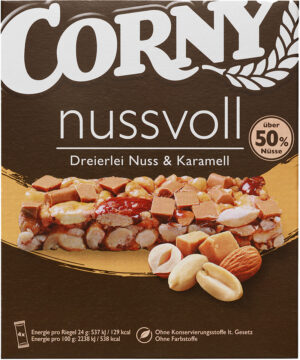 Corny nussvoll Dreierleinuss und Karamell (4x24g) 96g