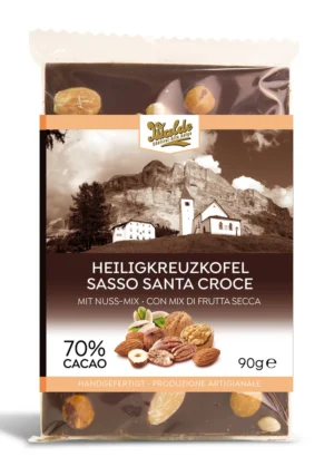 Walde Schokolade 70% Heiligkreuzkofel mit Nussmix 90g