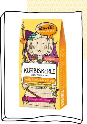 Revellis Kürbiskerne mit Schokomantel Die Jungfrau von Orange 80g