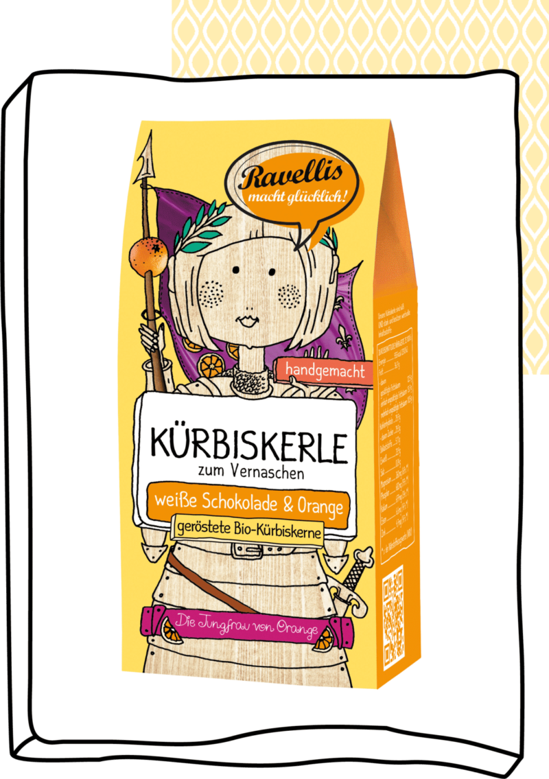 Revellis Kürbiskerne mit Schokomantel Die Jungfrau von Orange 80g