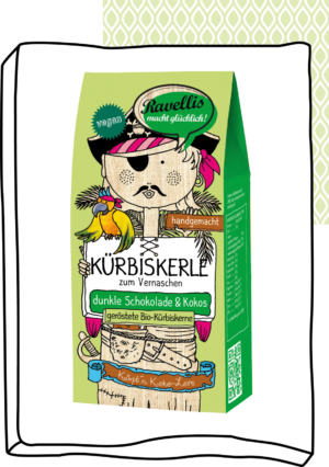 Revellis Kürbiskerne mit Schokomantel Käpt´n Koko-Lore (Vegan) 80g