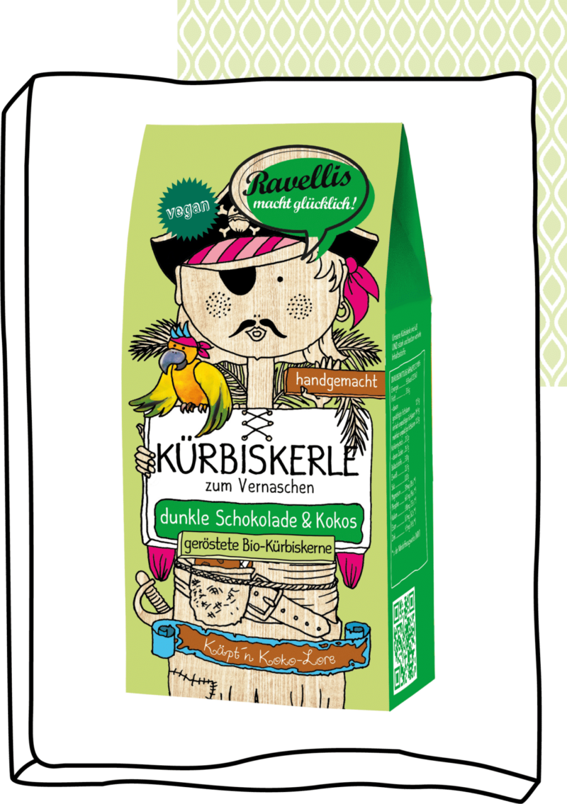 Revellis Kürbiskerne mit Schokomantel Käpt´n Koko-Lore (Vegan) 80g