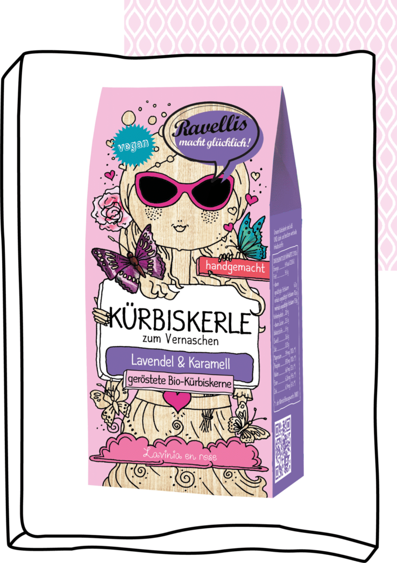 Revellis Kürbiskerne mit Schokomantel Lavinia en Rose 80g