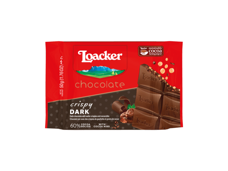 Loacker Schokoriegel Crispy Dunkle Schokolade 50g
