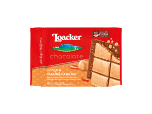 Loacker Schokoriegel Crispy Karamell Haselnuss 50g