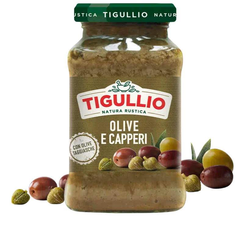 TIGULLIO Pesto Oliven mit Kapern 185g