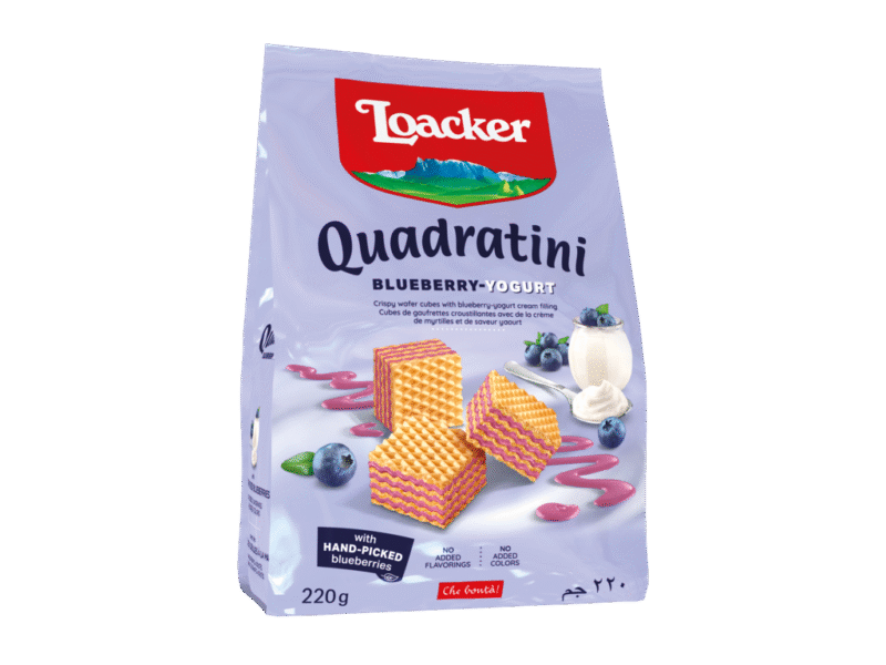 Loacker Kekse Quadratini Blaubeeren und Joghurt 220g