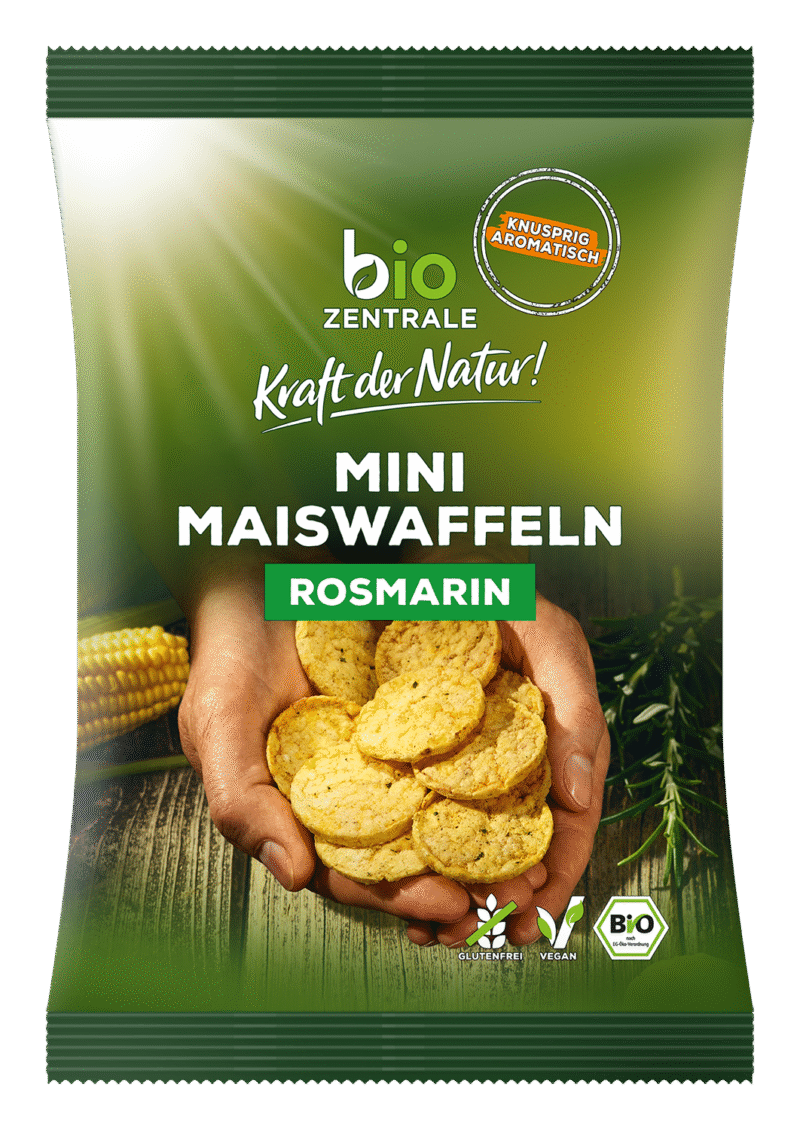 bio Zentrale Mini Maiswaffeln mit Rosmarin 50g