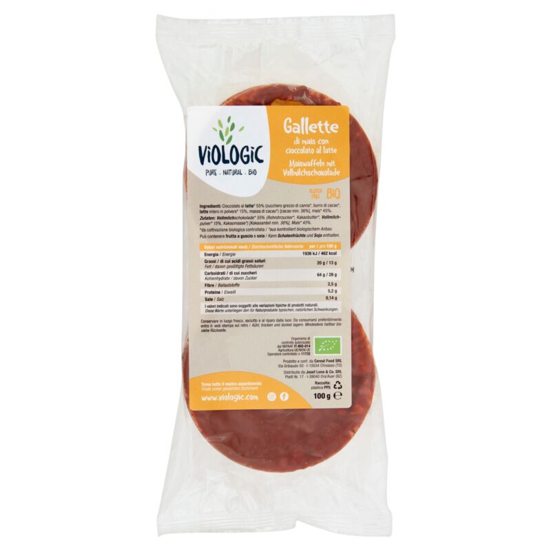 ViOLOGiC Bio Maiswaffeln mit Vollmilchschokolade 100g