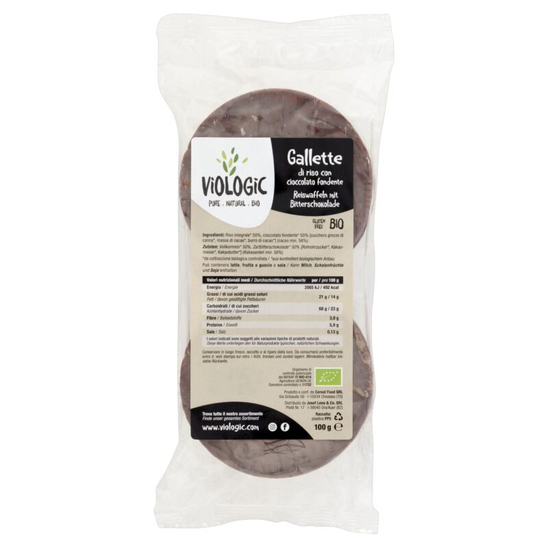 ViOLOGiC Bio Reiswaffeln mit Zartbitterschokolade 100g