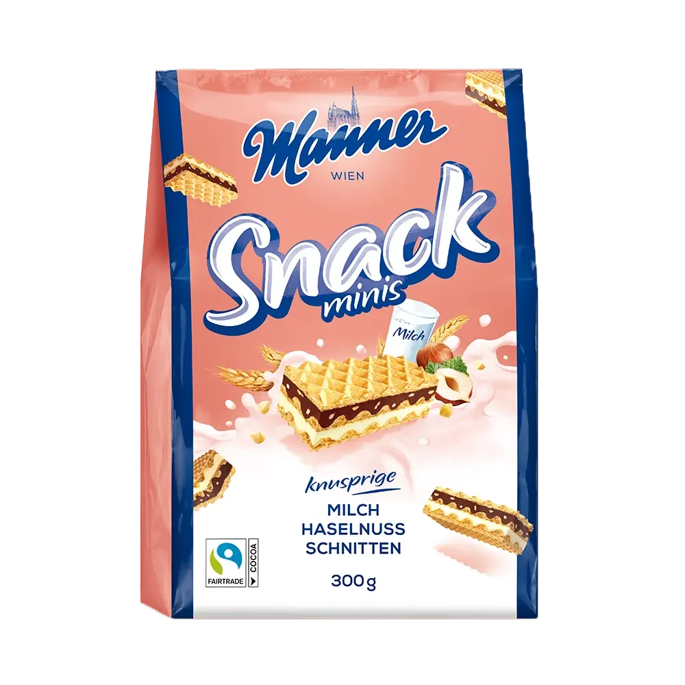 Manner Snack Minis Milchhaselnussschnitten 300g