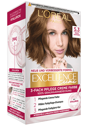 L´ORÉAL Paris Excellence Creme Haarfarbe Helles Kastanienbraun Nr.5.3
