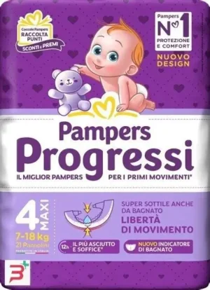 Pampers Progressi Windeln Nr.4 Maxi 7-18kg 21 Stück