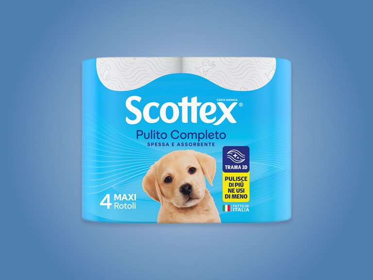 Scottex Toilettenpapier Pulito completo 4 Rollen