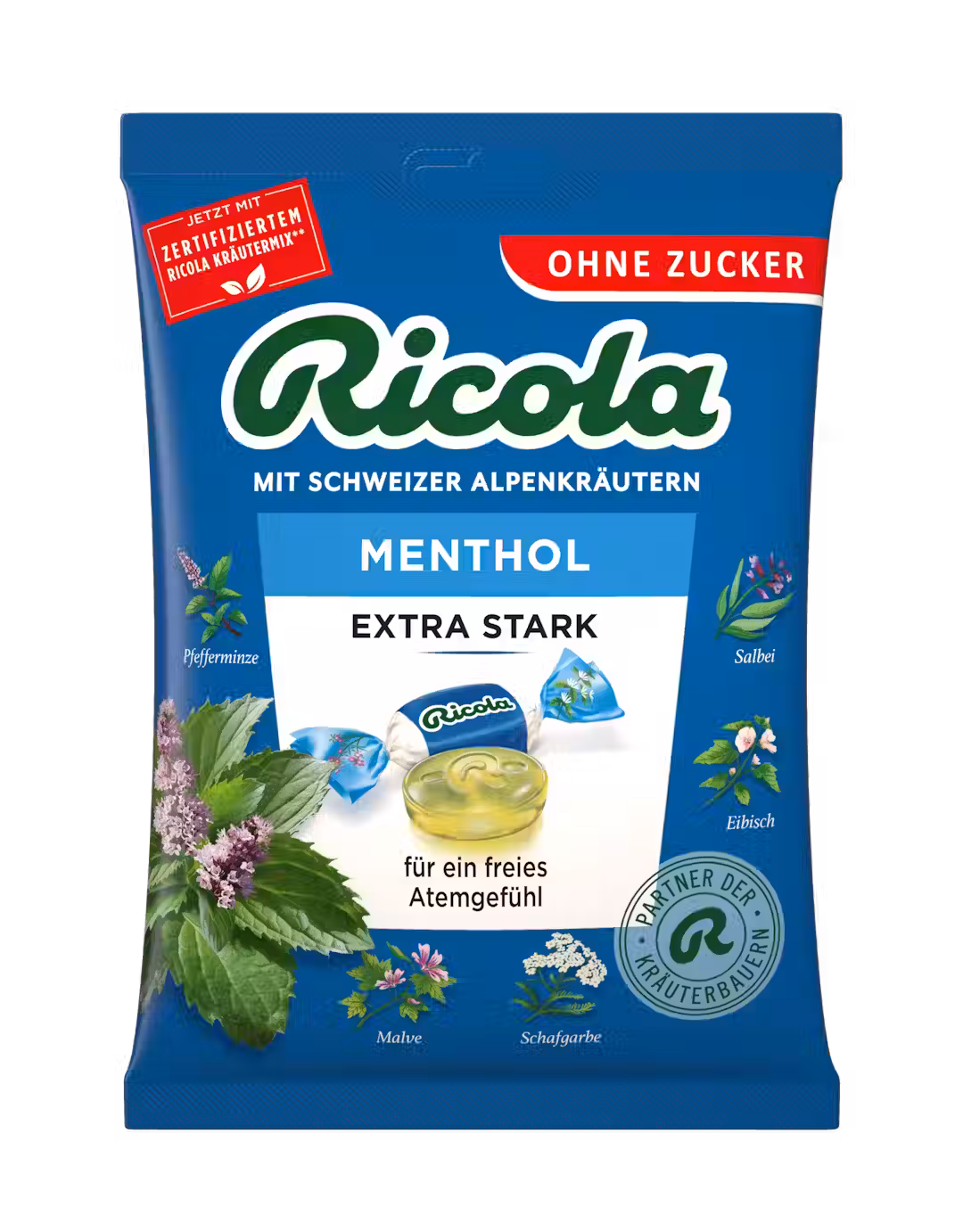 Ricola Kräuterbonbons Menthol extra stark 75g