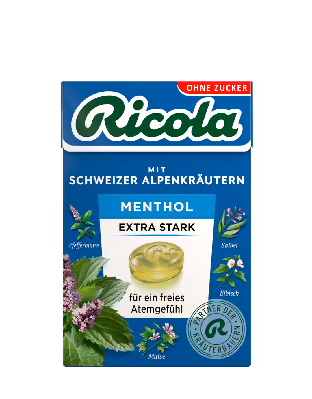 Ricola Kräuterbonbons Menthol extra stark 50g