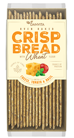Danvita Crisp Bread mit Käse, Tomaten und Basilikum 130g