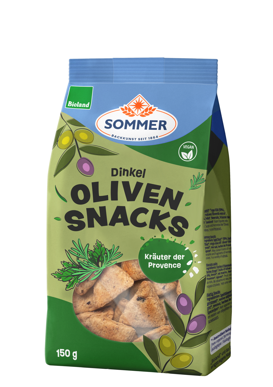 Sommer Bio Dinkel Olivensnacks Kräuter der Provence150g