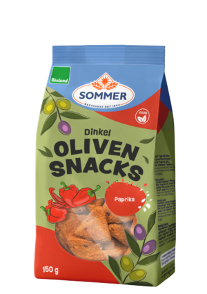 Sommer Bio Dinkel Olivensnacks mit Paprika 150g