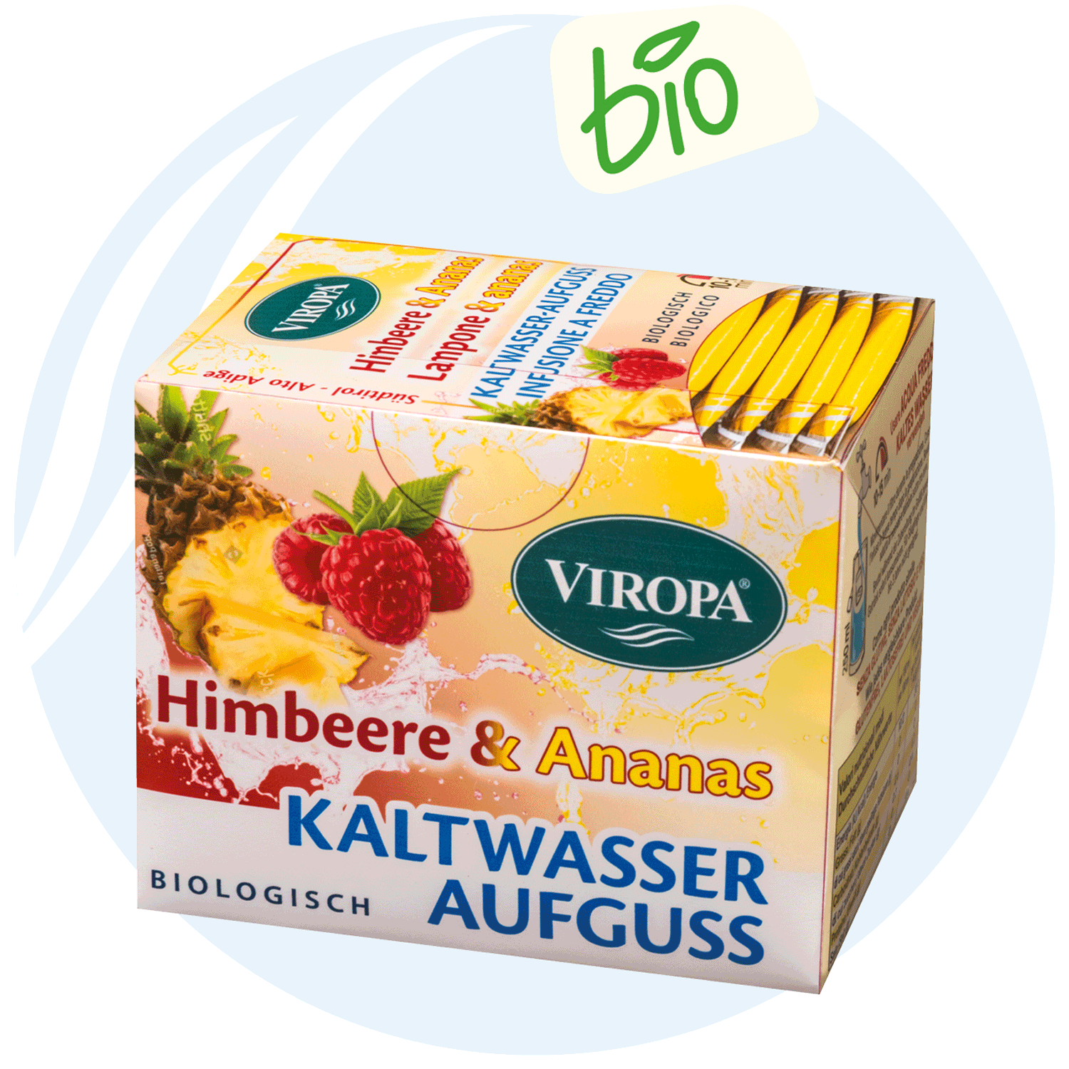 Viropa Bio-Kaltwasser Aufguss Himbeere&Ananas 15 Beutel 45g