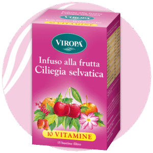 Viropa Früchtetee Waldkirsche 10 Vitamine 15 Beutel 45g